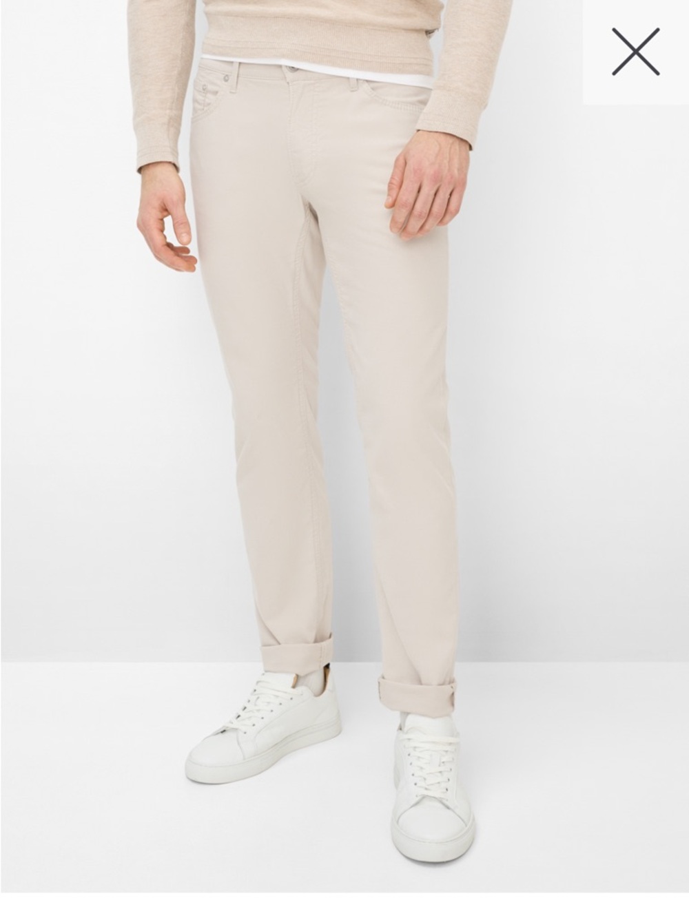 BRAX Chuck Hi-Flex Modern Fit 5-Pocket Pants - Size 32/34 - Beige